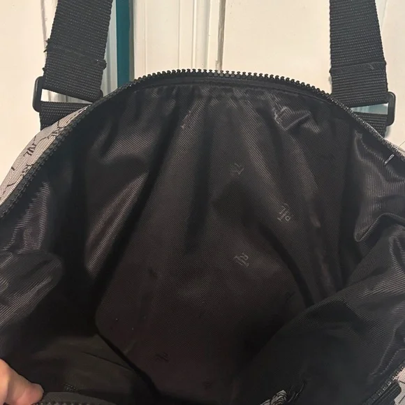 Ralph Lauren Gray Monogram Tote with Black Web Straps - Picture 11 of 13